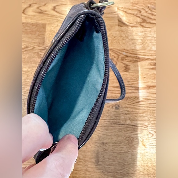 Coach Signature C Print Brown With Gold Colored Hardware and Logo Small Wristlet - Picture 3 of 8